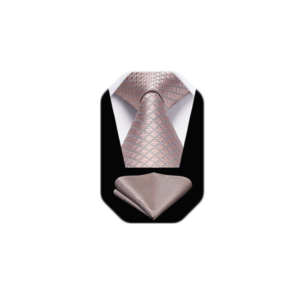 3409 Dusty Rose Ties Ties with Pocket Square Set Formal Casual Rose Gold